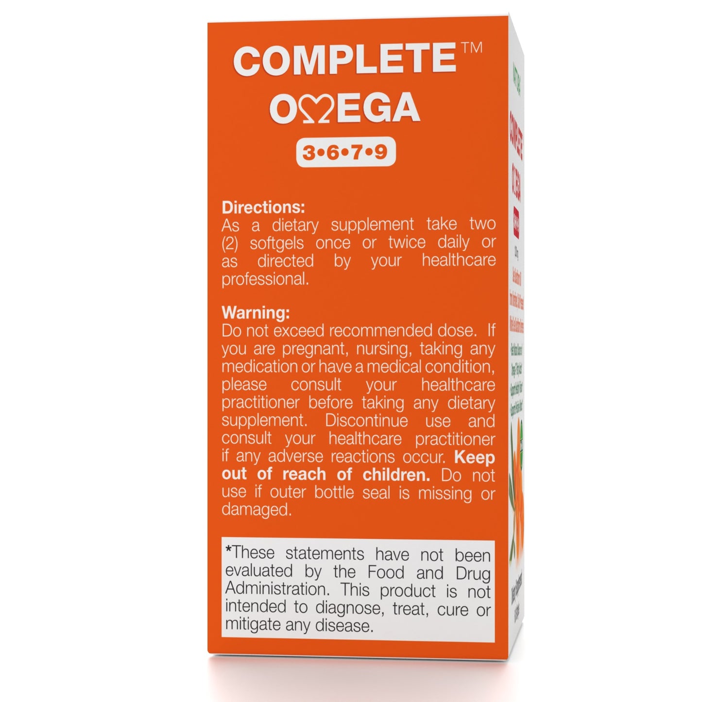 COMPLETE OMEGA 3-6-7-9* Pure Sea Buckthorn Oil Capsules, Kosher Certified 1200mg – 60 Softgels
