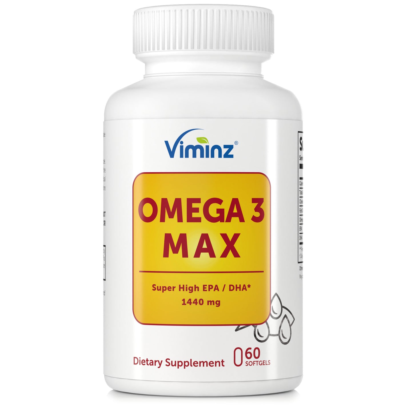 OMEGA 3 MAX - 1440 mg di EPA/DHA - EPA/DHA super elevato - per un cuore sano* - 60 capsule