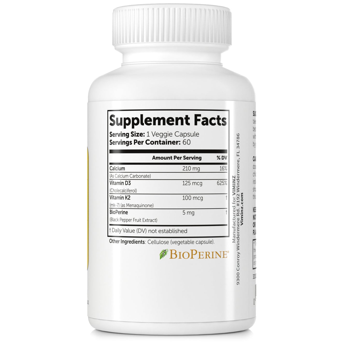 VITAMINE K2/D3 - Os et Cœur Sains, Immunité Forte* 60 Capsules