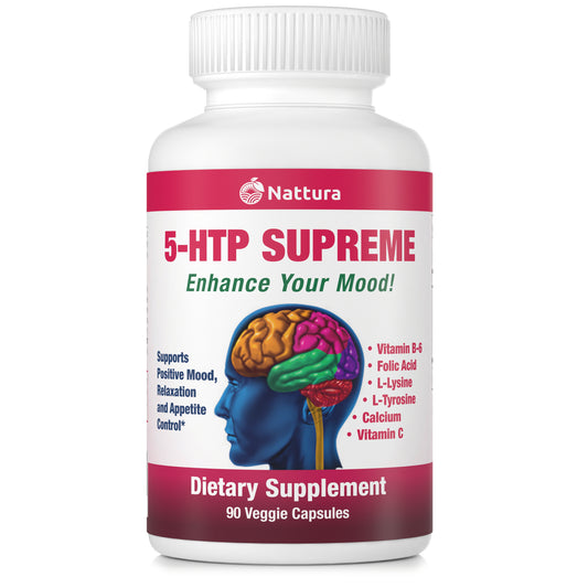 5-HTP SUPREME - Para un estado de ánimo positivo, relajación y control del apetito - 90 Cápsulas