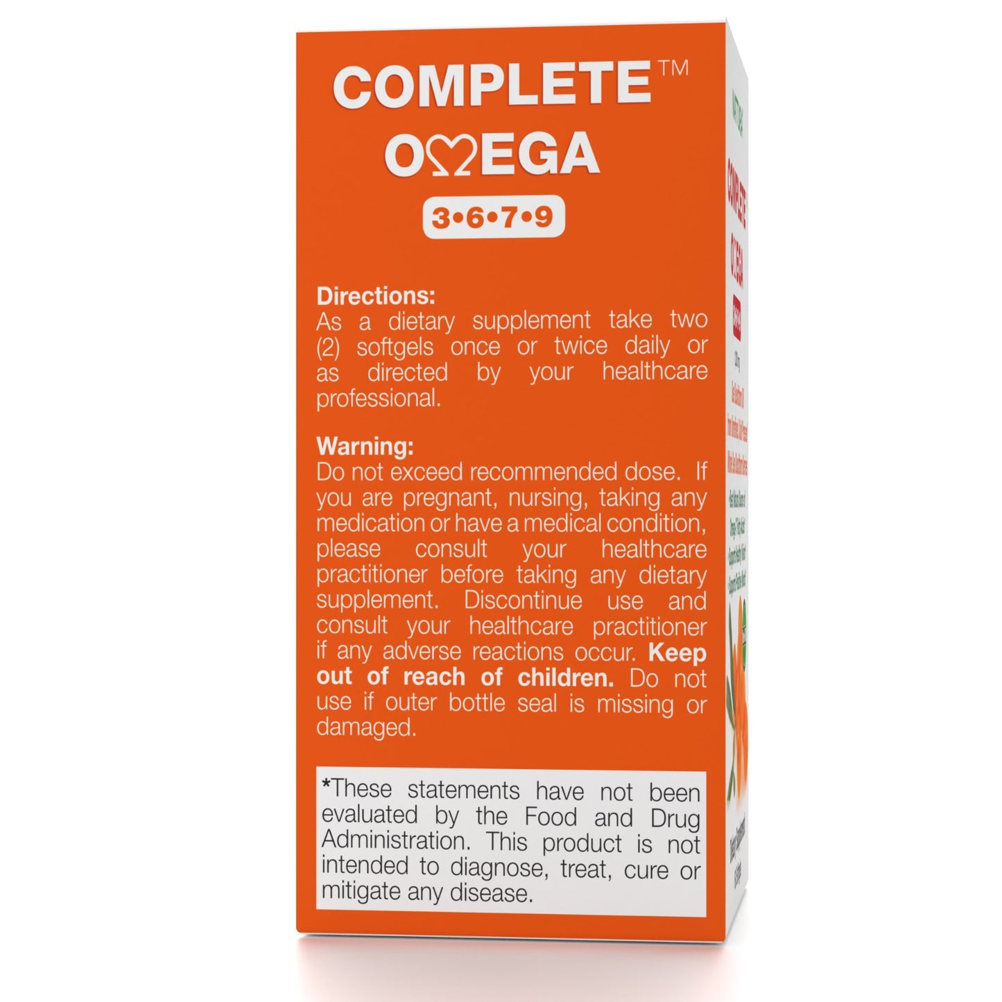 COMPLETE OMEGA 3-6-7-9 * Capsules d'huile d'argousier pure, certifiée casher 1200 mg - 60 gélules