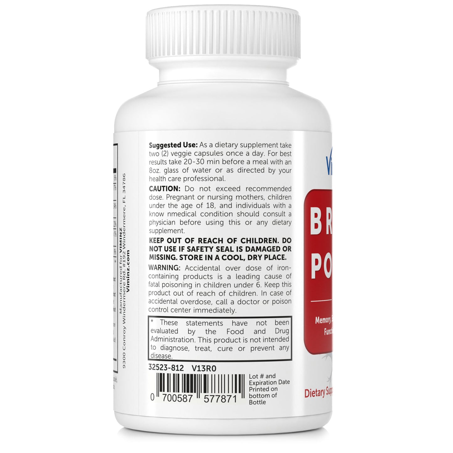 BRAIN POWER for Memory, Energy and Brain Function Support* - 60 Caps